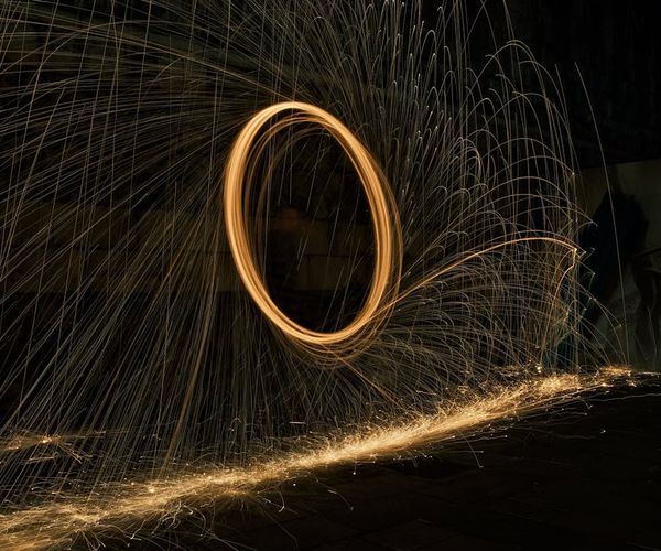 Glowing neon circle symbolizing unity and endless energy flow